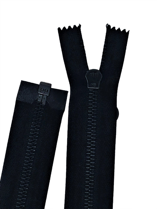 Black Riri Jacket Zipper 6MM Gun Metal Finish Separating -