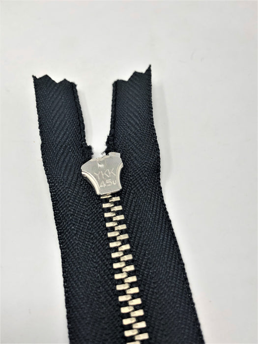 YKK 4.5MM #580 Black/Nickel Zipper Choose 4-9 Inches Closed Bottom (Sold By Single Pieces) - ZipUpZipper