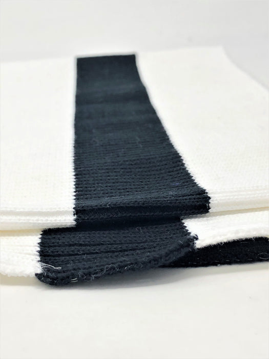 Wholesale Rib Knit Cotton Stripe White / Black Stripe - ZipUpZipper