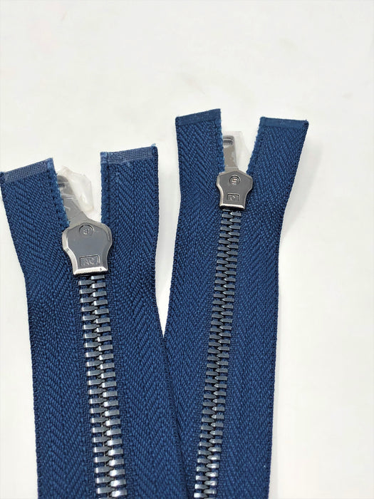 Wholesale Navy Glossy Pocket Zipper Gun Metal Teeth 5MM or 8MM in 7 inches Closed Non Separating - ZipUpZipper