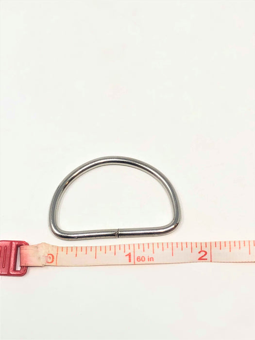 Metal D Ring 1.5"  Nickel Plated Loop Ring - ZipUpZipper