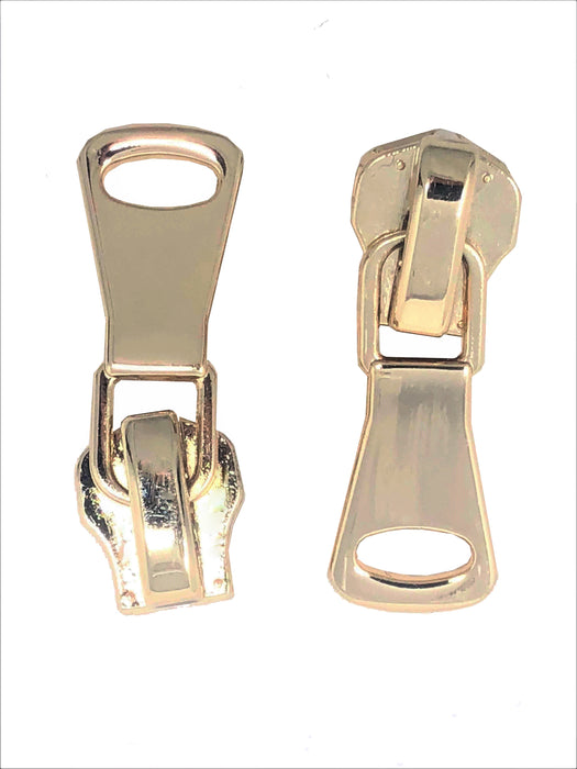 Square Glossy Metal Zipper Puller 5mm in Brass