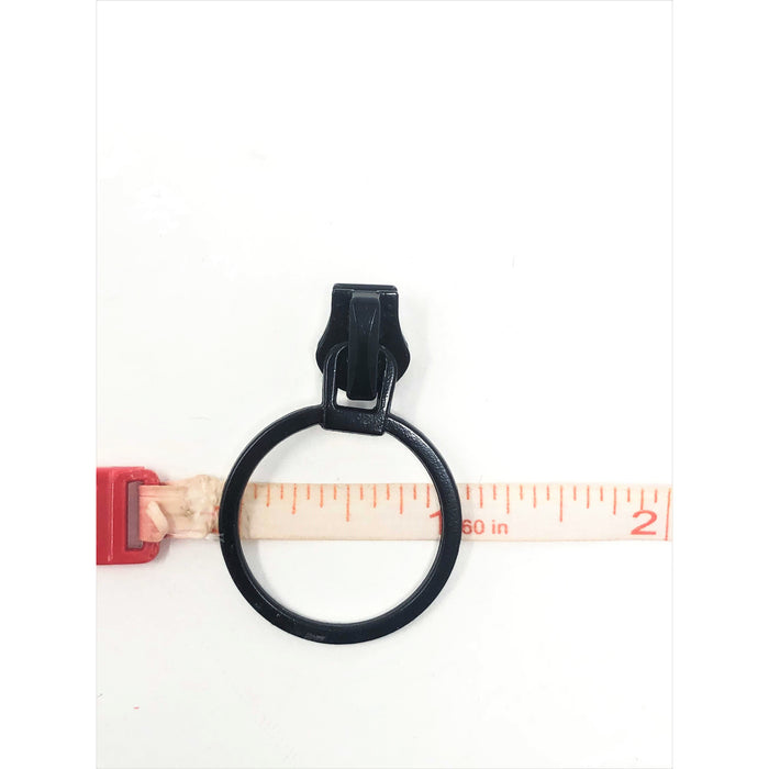 Glossy Round Metal O-Ring Zipper Puller 5mm in Black