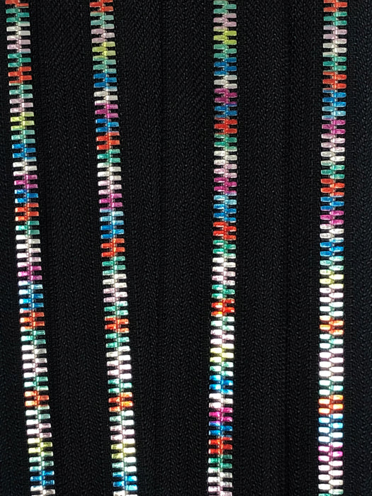 Wholesale  Rainbow Metal 5mm Non-Separating Pocket Zippers Nickel Pull Closed Bottom