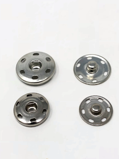 Silver Metal Snaps Sew-On 6 HOLE 30L OR 34L - Choose Quantity - ZipUpZipper
