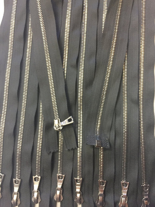 Grey Riri Zipper 4MM 22.5 inches Open Bottom Nickel Finish - ZipUpZipper