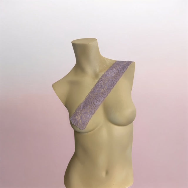 2 Yard stretch rayon lace purple 2 inch