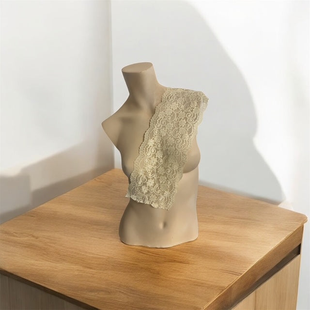 Stretch Lace 5.5" Ivory Floral Edging Both Side 2 Yard