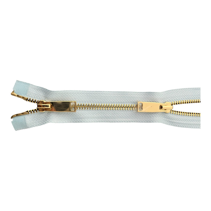 Shiny 5MM Polished Gold Two-Way Separating Open Bottom Zipper, Assorted Colors | 36 Inch Length