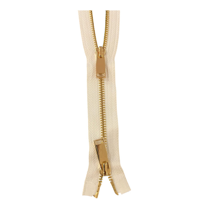 Shiny 5MM Polished Gold Two-Way Separating Open Bottom Zipper, Assorted Colors | 36 Inch Length
