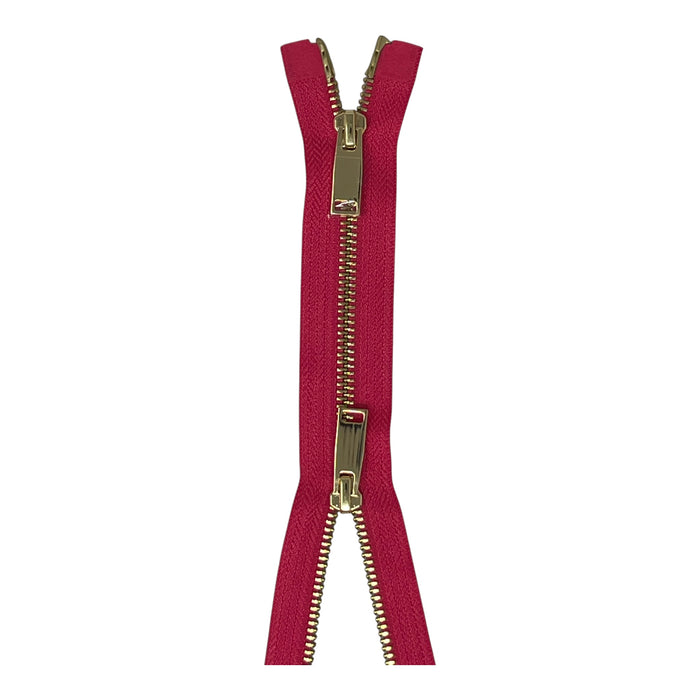 Shiny 5MM Polished Nickel Two-Way Separating Open Bottom Zipper, Assorted Colors | 36 Inch Length