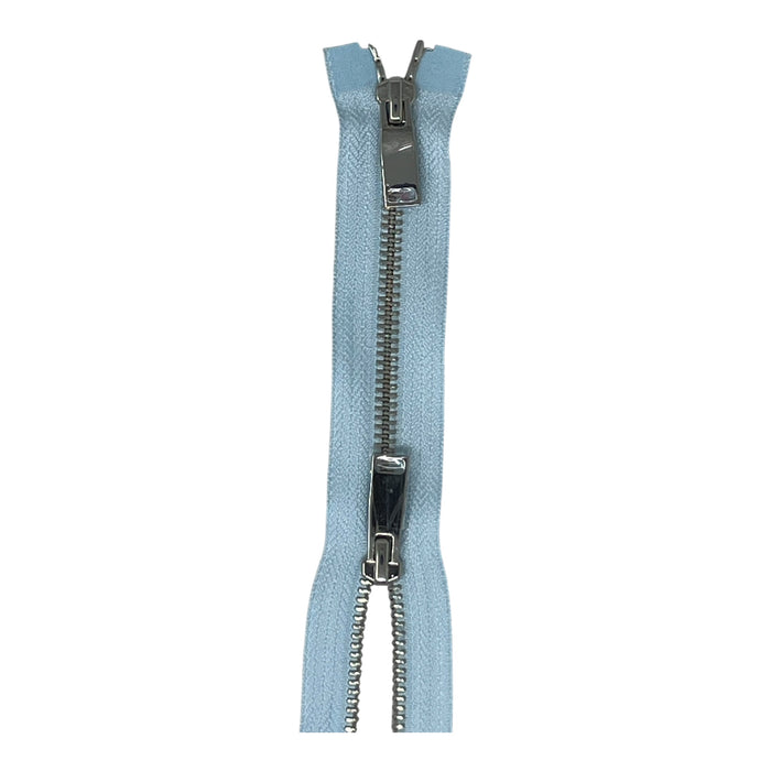Shiny 5MM Polished Nickel Two-Way Separating Open Bottom Zipper, Assorted Colors | 36 Inch Length