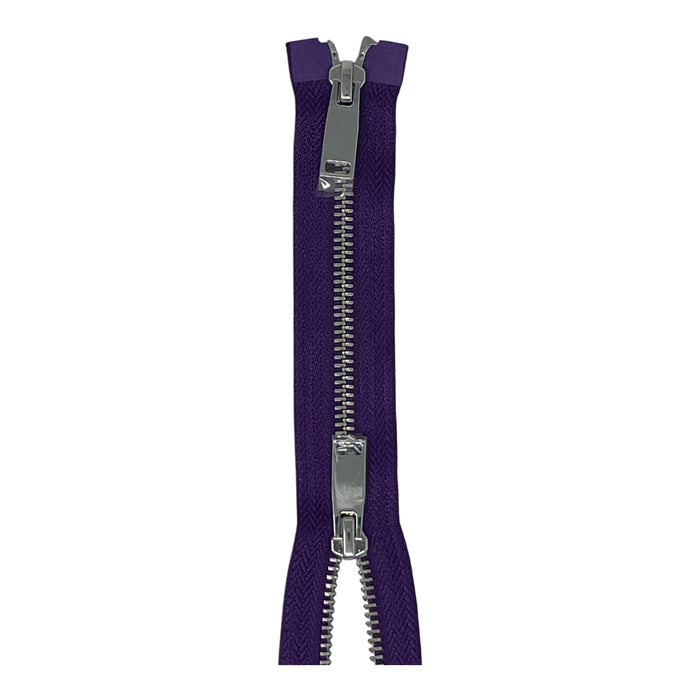 Shiny 5MM Polished Nickel Two-Way Separating Open Bottom Zipper, Assorted Colors | 36 Inch Length