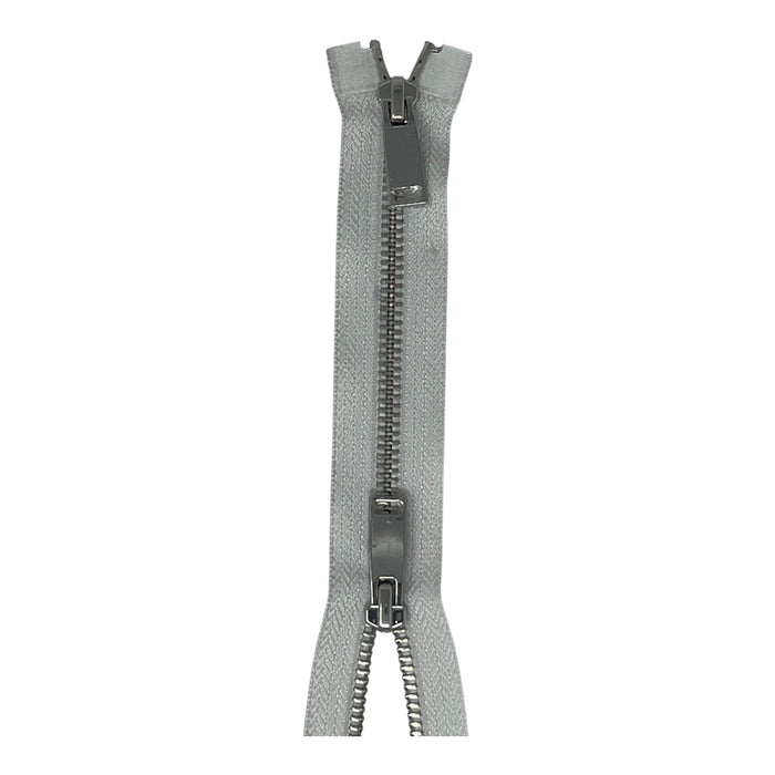 Shiny 5MM Polished Nickel Two-Way Separating Open Bottom Zipper, Assorted Colors | 36 Inch Length
