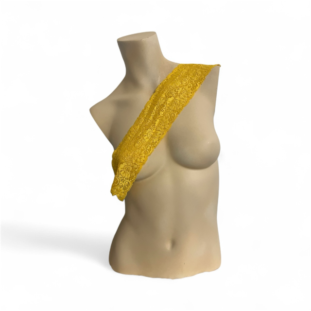 3" Yellow wide Stretch Floral Elastic Lace Trim 2 Yard