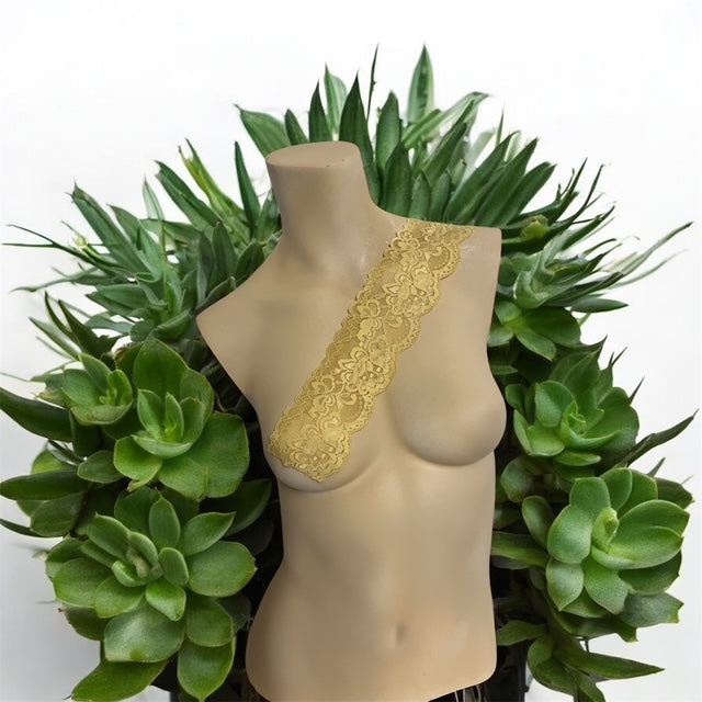 Stretch lace  Floral 3" Yellow lemon 2 Yard