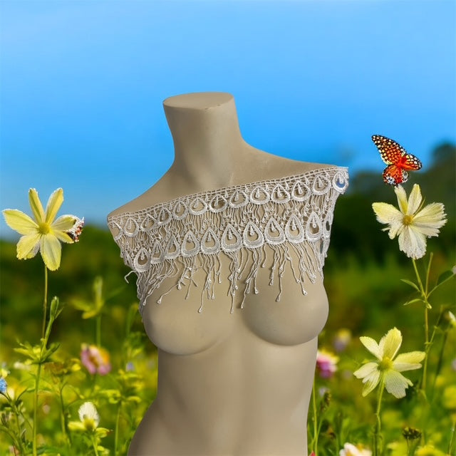 1 Yard 7" Gabi's Ultra Wide Polyester Venice Lace Trim: White