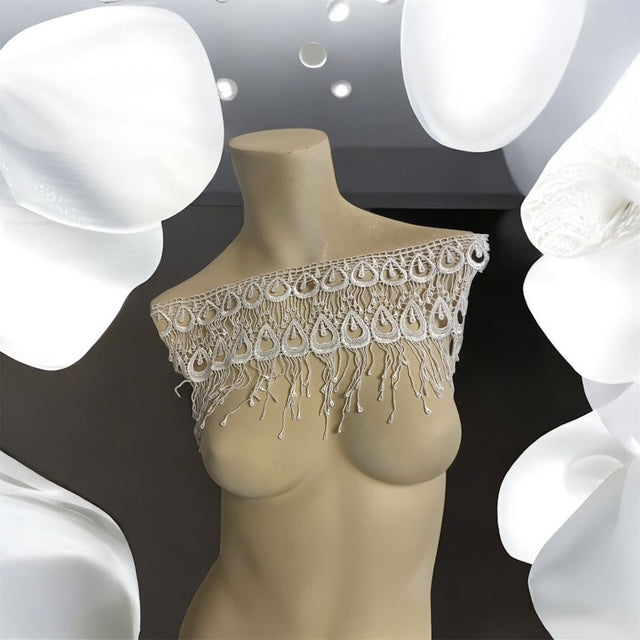 1 Yard 7" Gabi's Ultra Wide Polyester Venice Lace Trim: White