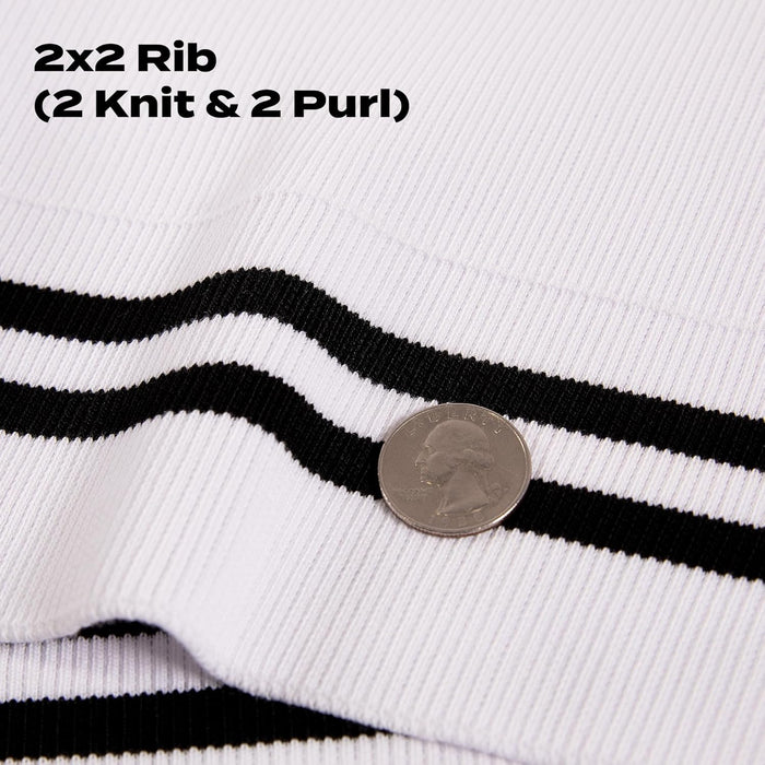 2x1 Striped Rib Knit Fabric, Ribbing for Cuffs, Collars, Waistbands,