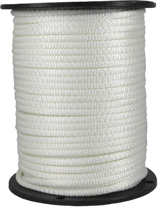 Black / White Round Polyester Drawstring Cord By Yard  also 144 yard spool 1/4"