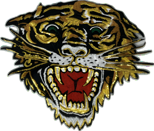 Tiger Patch wild Sequence Embroidery 10inch X 12inch wide