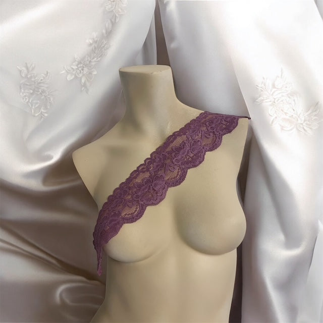 2.5" Purple Wide Stretch Floral Elastic Lace Trim 2 Yard