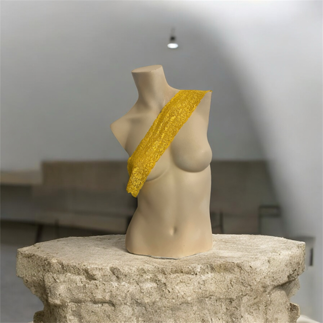 3" Yellow wide Stretch Floral Elastic Lace Trim 2 Yard