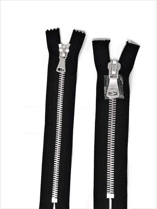 Wholesale Black Glossy Pocket Zipper Silver Teeth 5MM or 8MM in 7 inches  Closed Non Separating