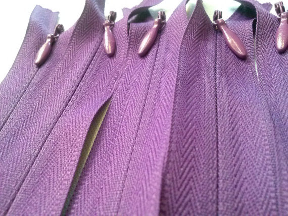 Purple Invisible Zippers 13 Inches Color 526 - ZipUpZipper