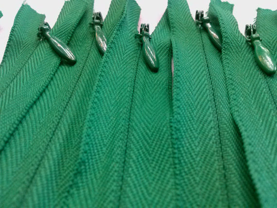 Dark Green Invisible Zippers 13 Inches Color 876 - ZipUpZipper