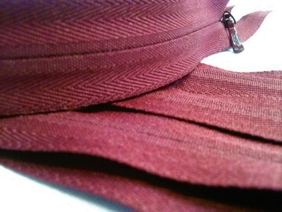 Burgundy Invisible Zippers 14 Inches Color 021 - ZipUpZipper