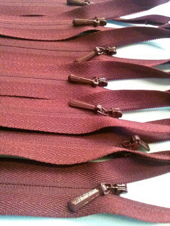 Wholesale Burgundy Invisible Zippers Color 021 Choose Length — ZipUpZipper