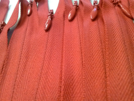Red Invisible Zippers 14 Inches Color 519 - ZipUpZipper