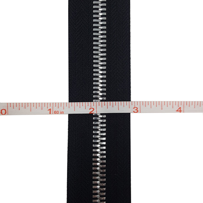 Glossy 5MM or 8MM Two-Way Separating Open Bottom Zipper, Navy/Gun Meta —  ZipUpZipper