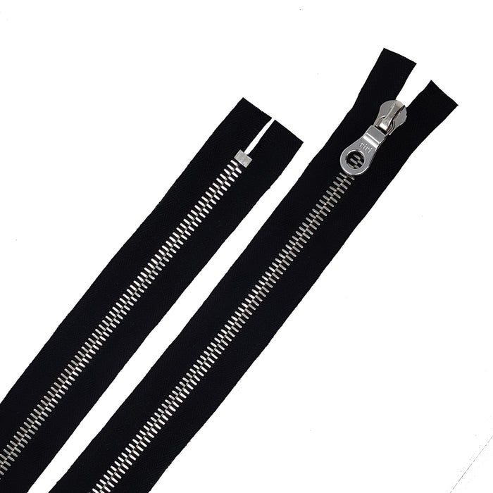 Riri 6MM Closed Bottom Zipper with KTA Pull, Black/Nickel — ZipUpZipper