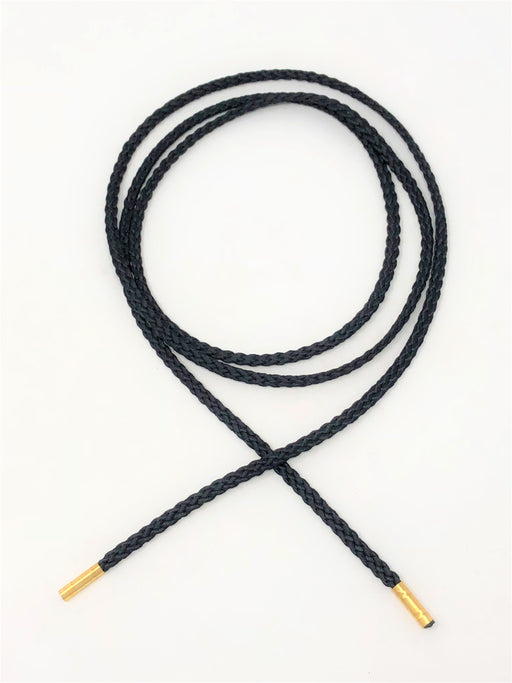 Wholesale Black Round Polyester Drawstring Cord Gold Round Metal Tip - ZipUpZipper