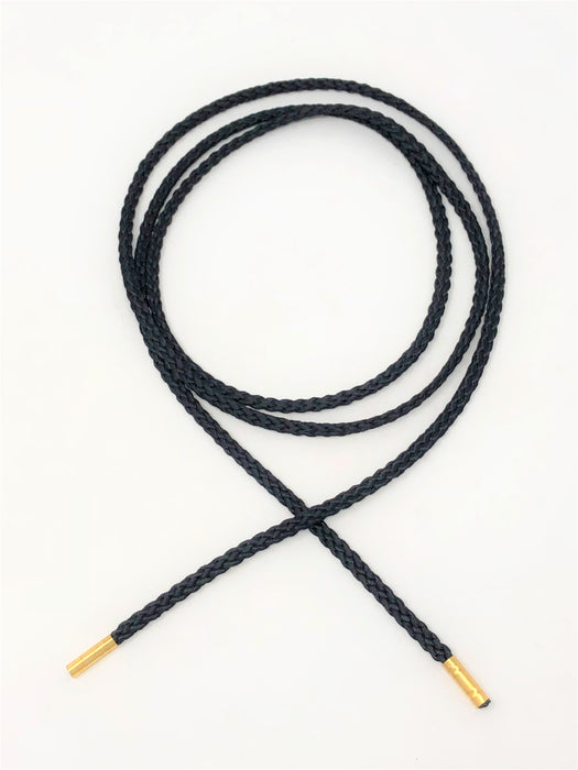 Wholesale Black Round Polyester Drawstring Cord Gold Round Metal