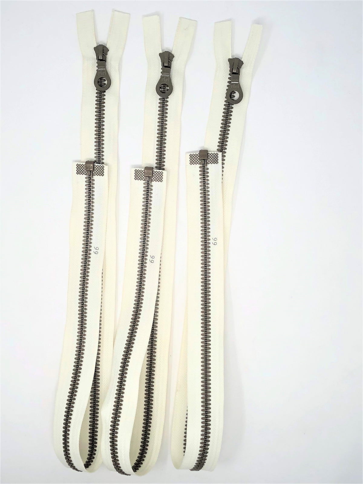 Off White Riri Zipper Plastic Molded Brown Teeth 3 in 25 Inches