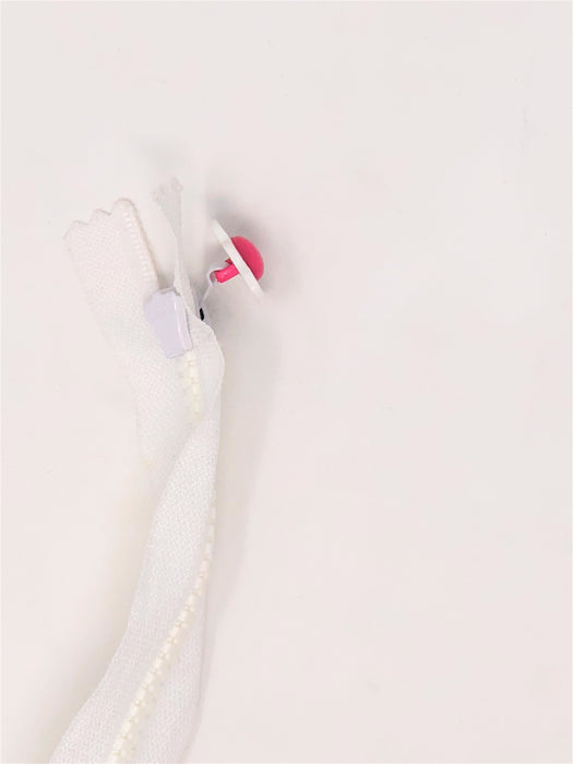 White 5 Inch Plastic Molded Zipper 5MM Flower Pull - ZipUpZipper