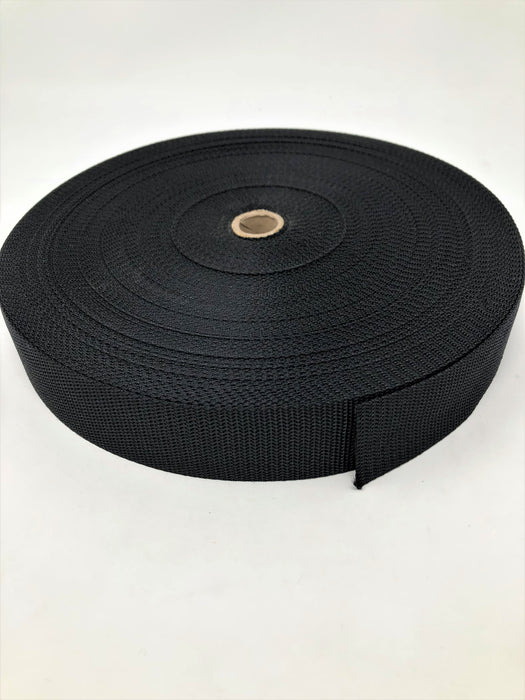 Black Polyester Webbing 1 Inch, 1.5 Inches, 2 Inches 50 Yards Full Rol —  ZipUpZipper