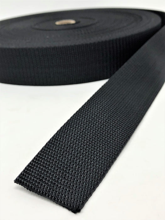 Black Polyester Webbing 1 Inch, 1.5 Inches, 2 Inches 50 Yards Full