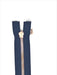 Wholesale Navy Glossy Rose Gold Two-Way Separating Zipper in 5MM Open Bottom - Choose Length - - ZipUpZipper