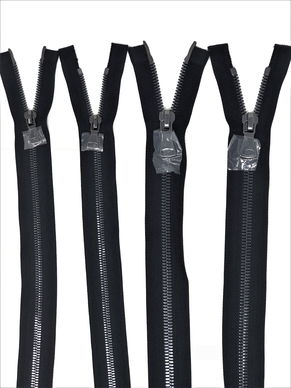 Wholesale Black Glossy Gun Metal Two-Way Separating Zipper in 5MM or 8MM  Open Bottom - Choose Length 