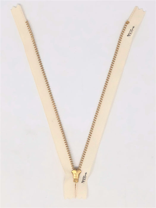 YKK Jean Zipper 4.5MM Off-White/Brass Zipper Choose 4-9 Inches Closed Bottom (Sold By Single Pieces) - ZipUpZipper