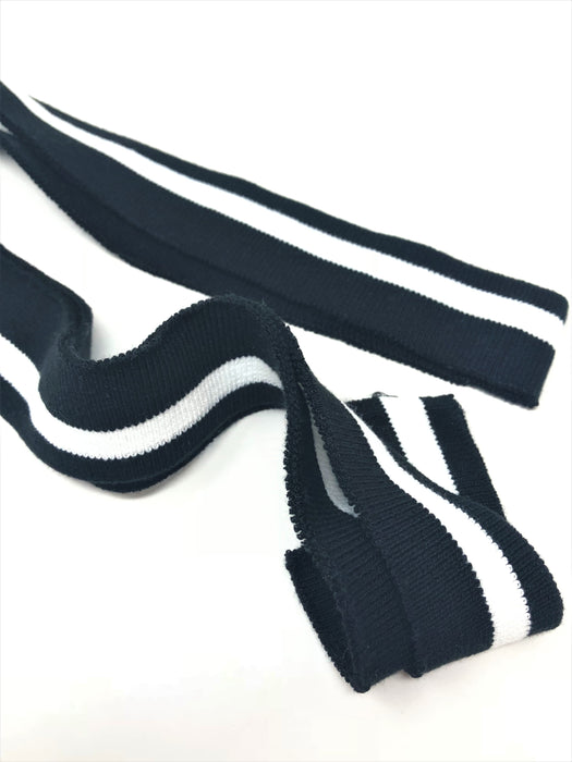 Wholesale Rib Knit Cotton Stripe Black and White - ZipUpZipper