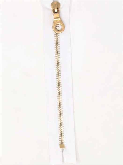 Riri Zipper 6mm One Way White, Black Or Brown Tape - Silver Black Copper or Gold Teeth 26-36 inches