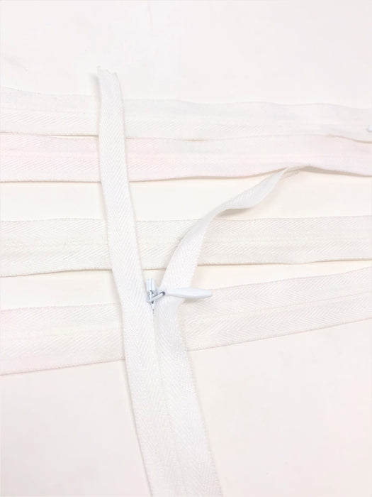 Wholesale White Invisible Zippers - Choose Length - - ZipUpZipper