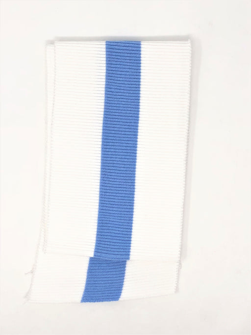 Wholesale Rib Knit Fabric Cotton White with Baby Blue Stripe - ZipUpZipper