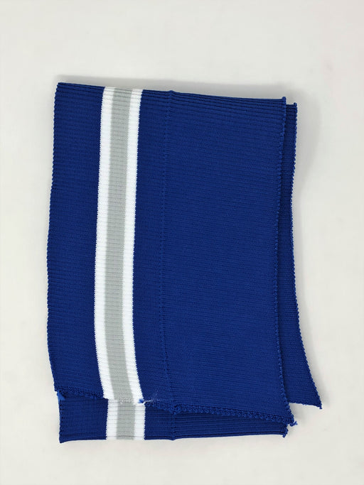 Wholesale Rib Knit Fabric Polyester Royal Blue /White Grey Stripes - ZipUpZipper