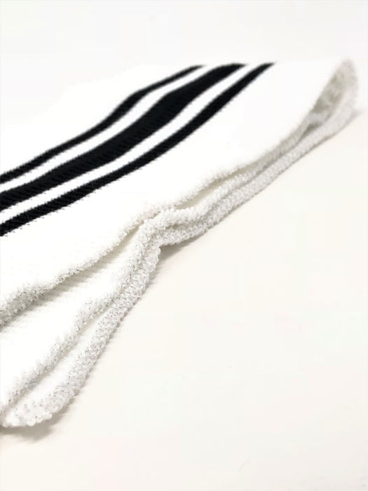 Wholesale Rib Knit Fabric Cotton White / Black Stripes - ZipUpZipper
